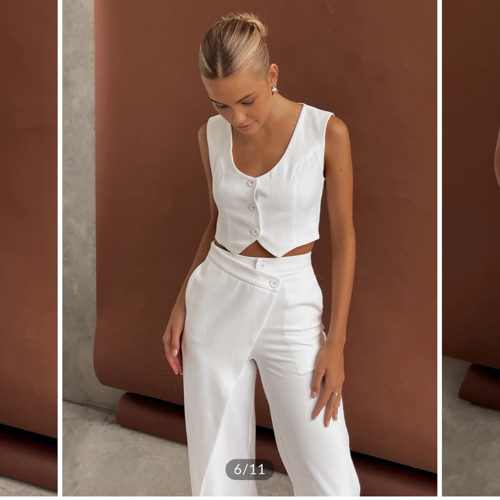 Commense Solid Asymmetrical Straight Leg Pants Se… - image 5